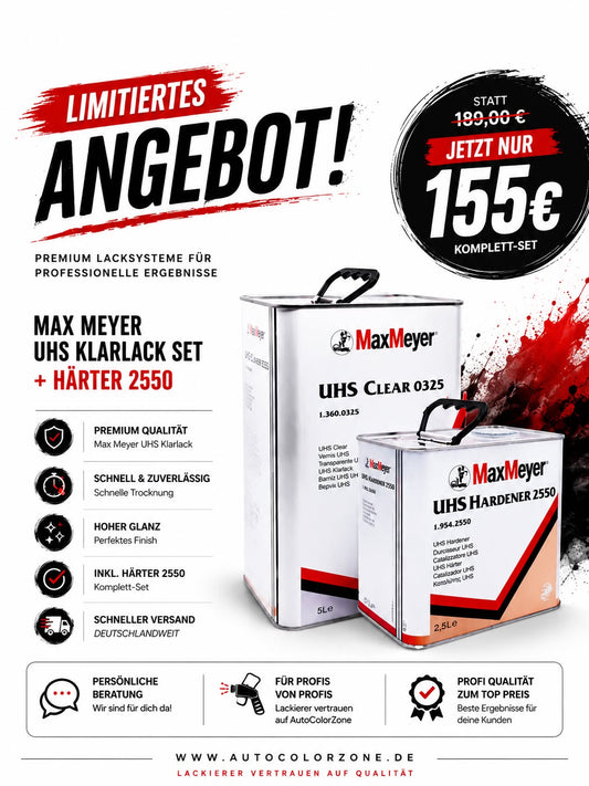 Max Meyer UHS Klarlack Set 1.360.0325 + Härter 2550 - Komplett-Set
